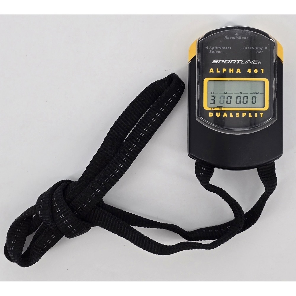 Sportline Alpha 461 Dual Split Timer Stopwatch Sports Fitness w/‎ Lanyard Tested